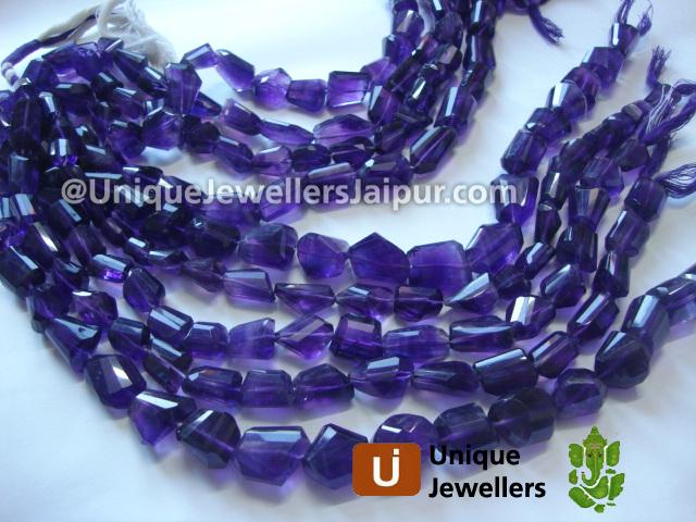 Amethyst Faceted Nugget Beads